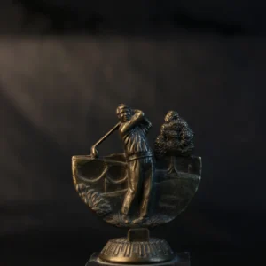 Vintage Late 20th Century English Brass Golfer Figurine Trophy