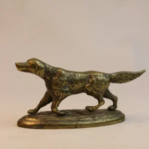 Vintage English Brass Hunting Dog Figurine 20th Century