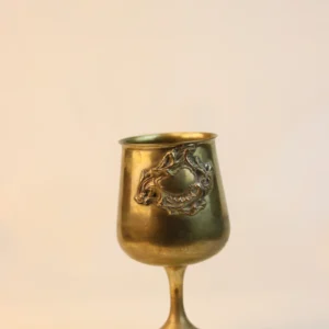 Mid 20th Century English Brass Chalice with Ornate Cartouche