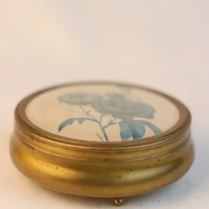 Vintage 20th Century Brass and Fabric Decorative Trinket Box